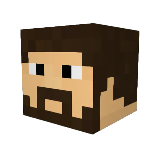 iLuzLL Minecraft avatar head, 3D render