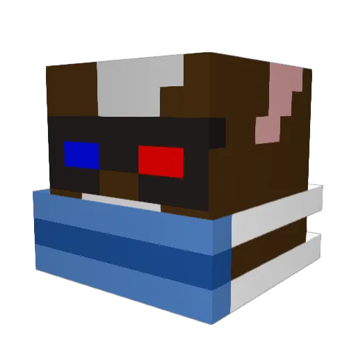 iMooMoo Minecraft avatar head, 3D render