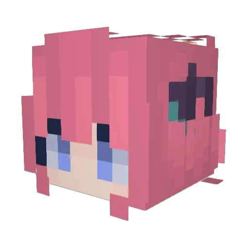 iNino_Nakano Minecraft avatar head, 3D render