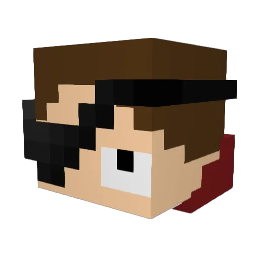iNoisyBoy Minecraft avatar head, 3D render