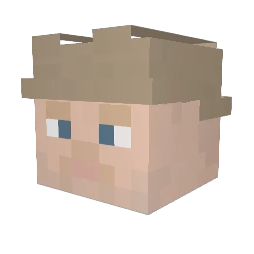 iNver2222 Minecraft avatar head, 3D render