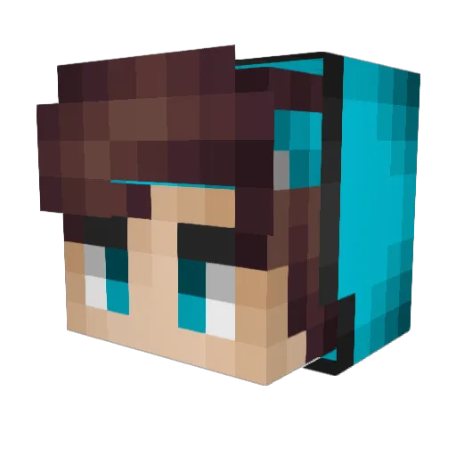 iOnlyHuawhi Minecraft avatar head, 3D render