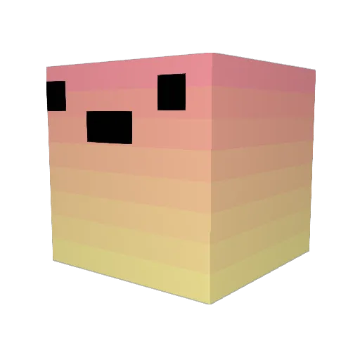 iPadLightElm Minecraft avatar head, 3D render