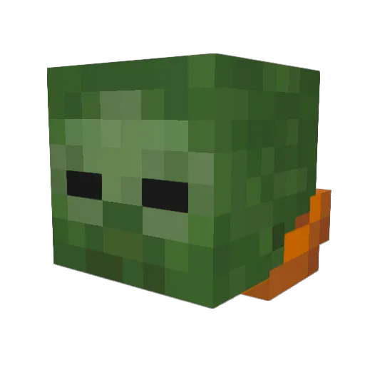 iPadZombie1 Minecraft avatar head, 3D render