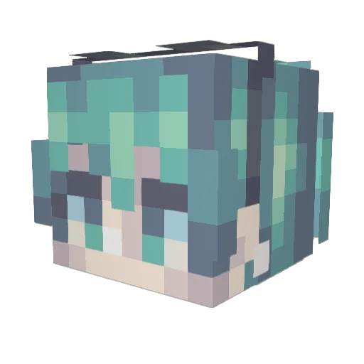 iPad_Prooo Minecraft avatar head, 3D render