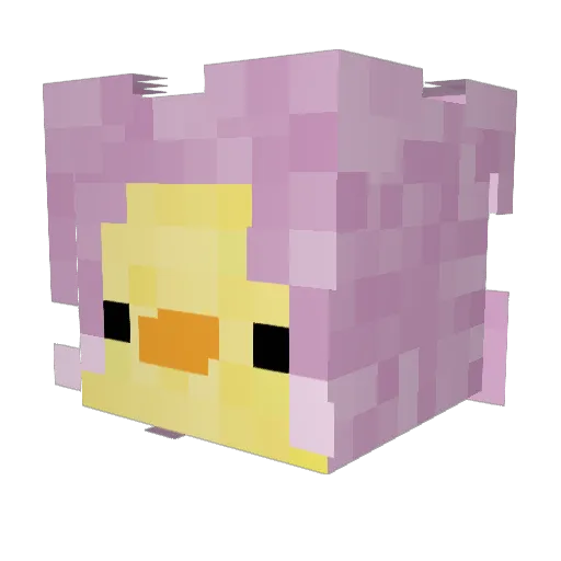 iPaiPai Minecraft avatar head, 3D render