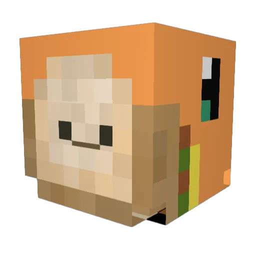 iPansito Minecraft avatar head, 3D render