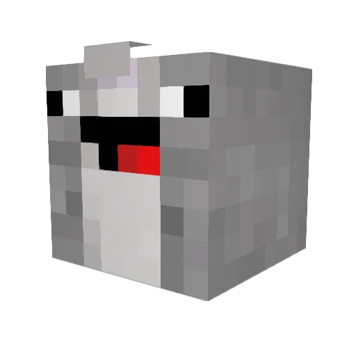 iPolaroid Minecraft avatar head, 3D render