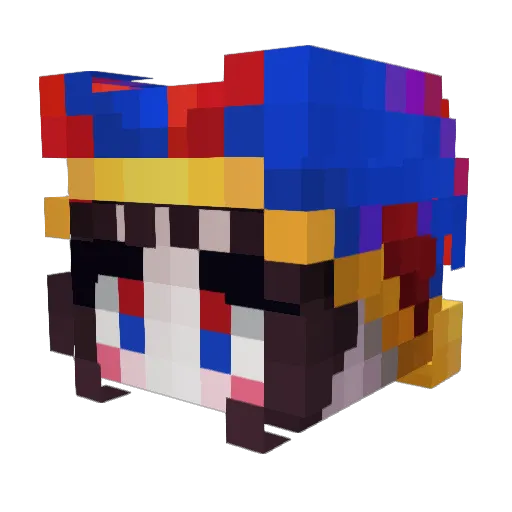 iPomPom Minecraft avatar head, 3D render