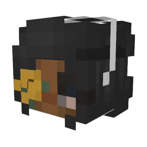 iPowfu Minecraft avatar head, 3D render