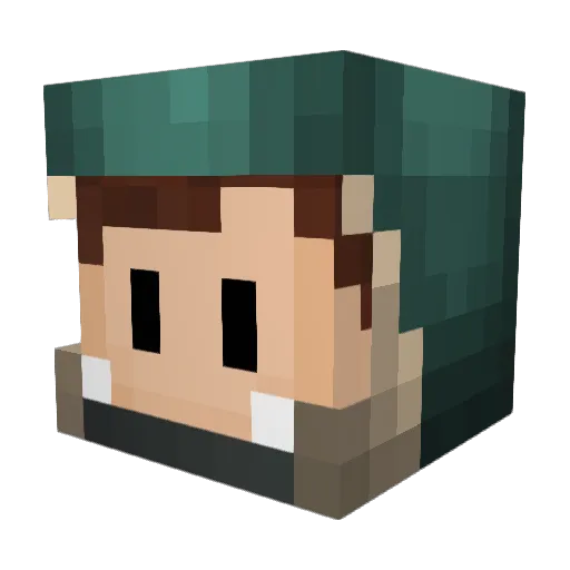 iPrae Minecraft avatar head, 3D render