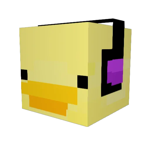 iQuackers Minecraft avatar head, 3D render