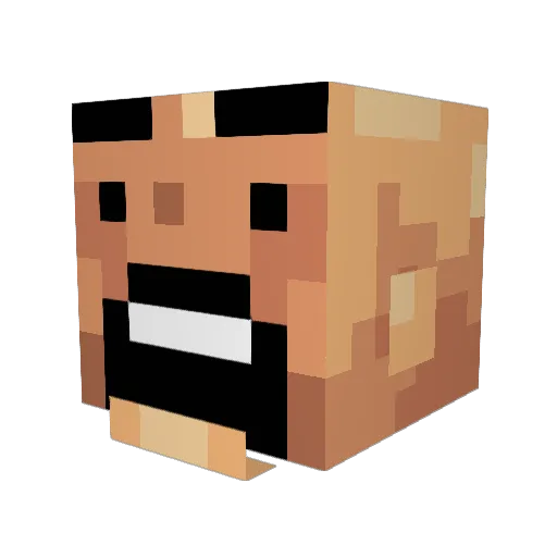iRec Minecraft avatar head, 3D render