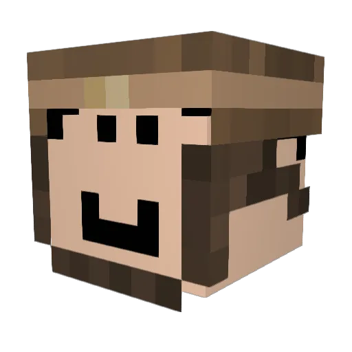 iRobK Minecraft avatar head, 3D render