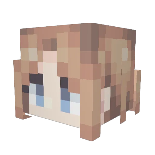 iRyougi Minecraft avatar head, 3D render