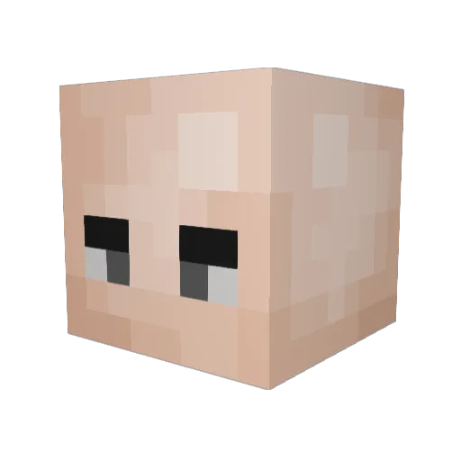iSaitama Minecraft avatar head, 3D render