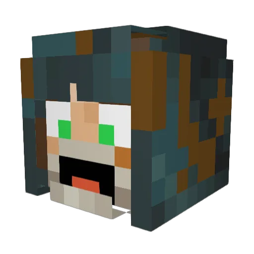 iSkull_x Minecraft avatar head, 3D render