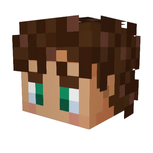 iSteezySteve Minecraft avatar head, 3D render
