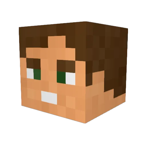 iSuperhero Minecraft avatar head, 3D render