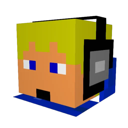 iToony Minecraft avatar head, 3D render