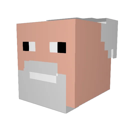 iTxq Minecraft avatar head, 3D render