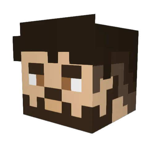 iTzMoka Minecraft avatar head, 3D render