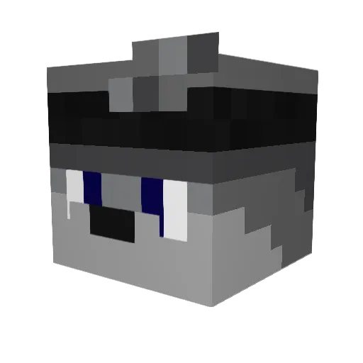 iWOLF_10 Minecraft avatar head, 3D render
