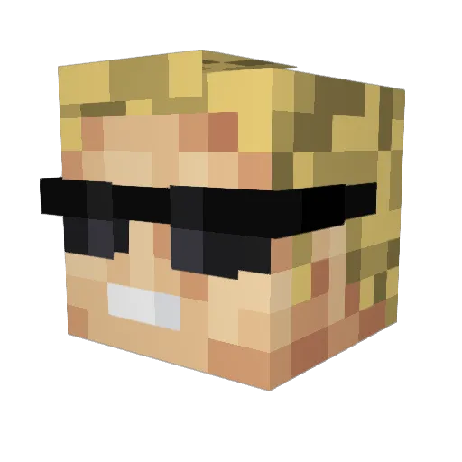 iWaTzUpi Minecraft avatar head, 3D render