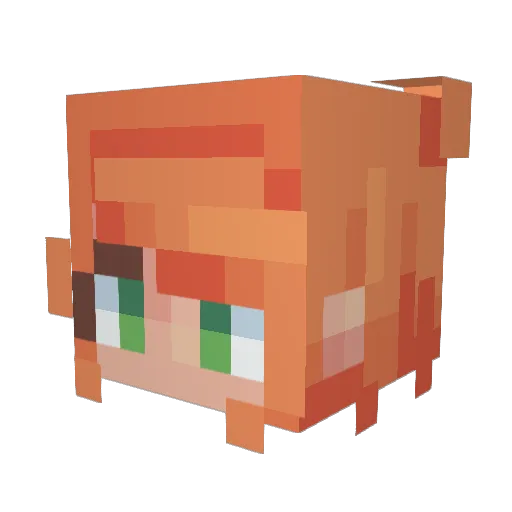 i_SkyBlue Minecraft avatar head, 3D render