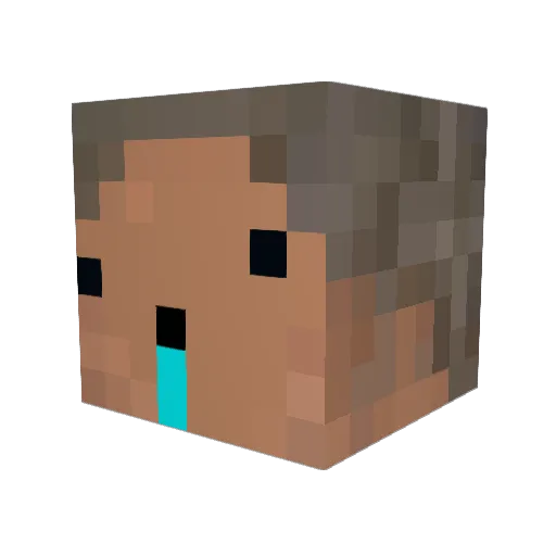 i_Vintage Minecraft avatar head, 3D render