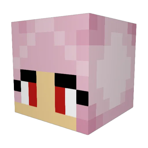i_is_QT Minecraft avatar head, 3D render
