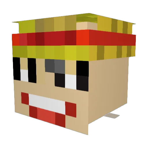 ia_e Minecraft avatar head, 3D render