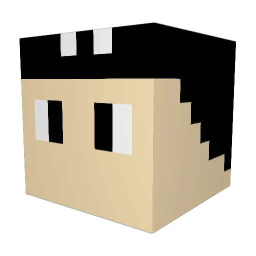 iaashadow Minecraft avatar head, 3D render