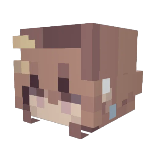 iamAchan Minecraft avatar head, 3D render