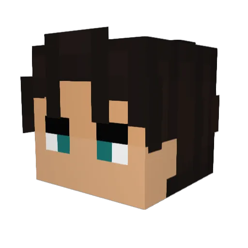 iamblueneko Minecraft avatar head, 3D render
