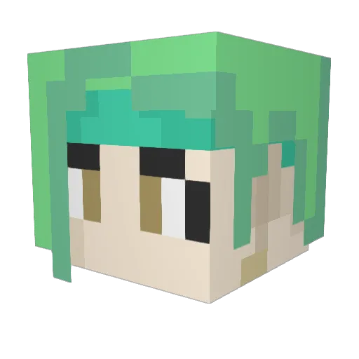 iamelves Minecraft avatar head, 3D render