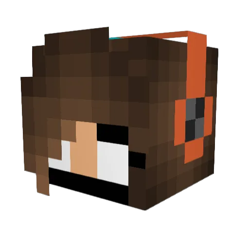 iamherobrinegirl Minecraft avatar head, 3D render