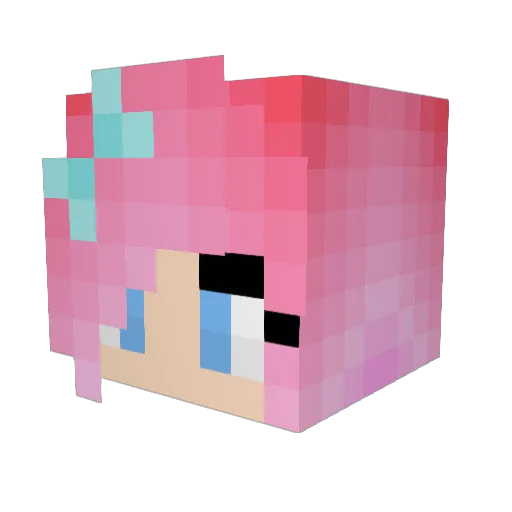 iamlucia Minecraft avatar head, 3D render