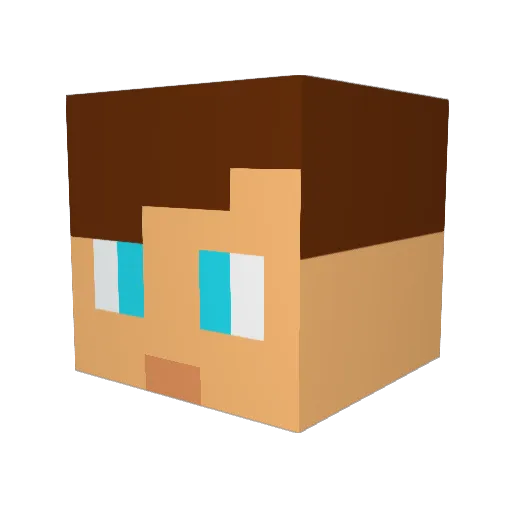 iamnotsteve Minecraft avatar head, 3D render