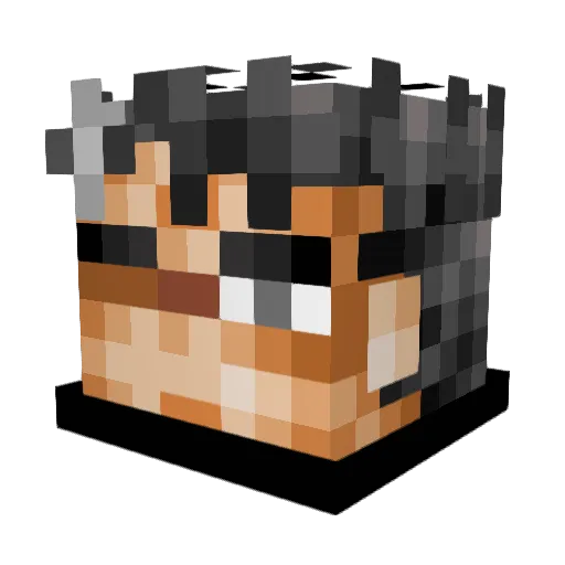 iamomegafox Minecraft avatar head, 3D render