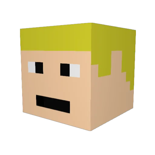 iampowers Minecraft avatar head, 3D render