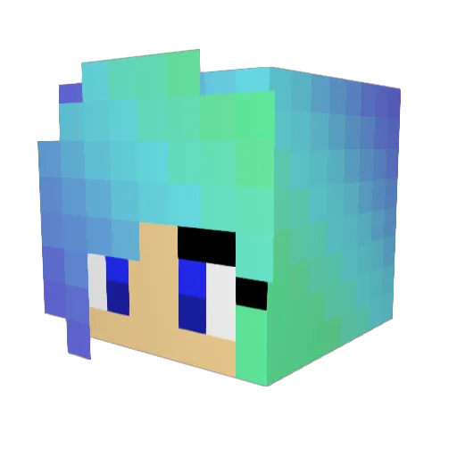 iamsnowy Minecraft avatar head, 3D render