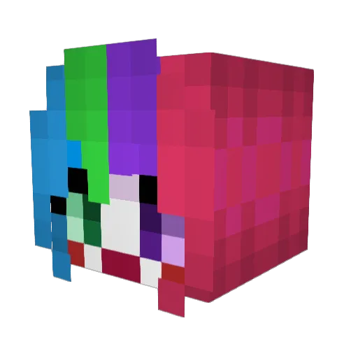iandere Minecraft avatar head, 3D render