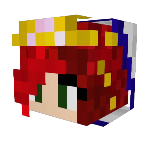 iania Minecraft avatar head, 3D render
