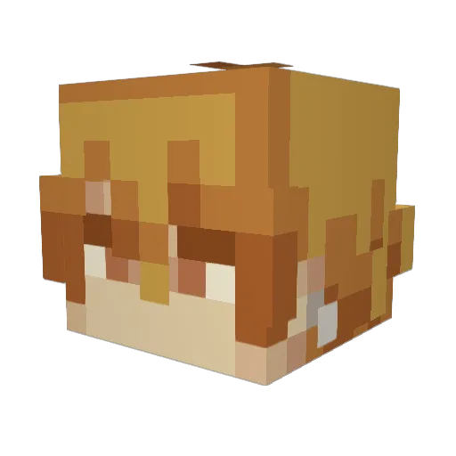 iawPu Minecraft avatar head, 3D render