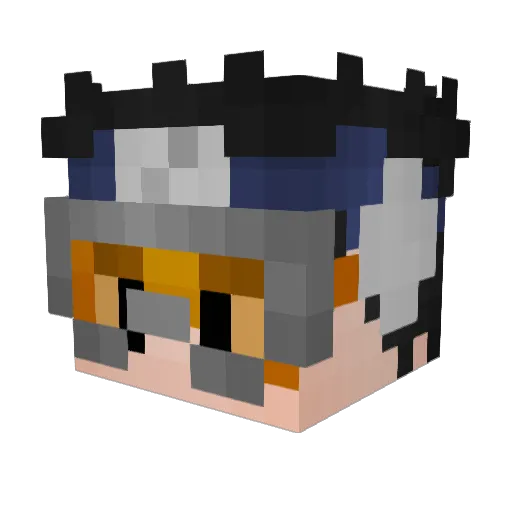 ibitato Minecraft avatar head, 3D render