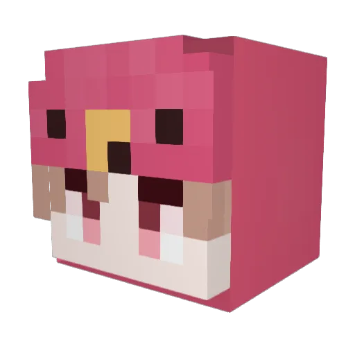 ibukicom Minecraft avatar head, 3D render