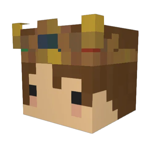 ibwormking Minecraft avatar head, 3D render