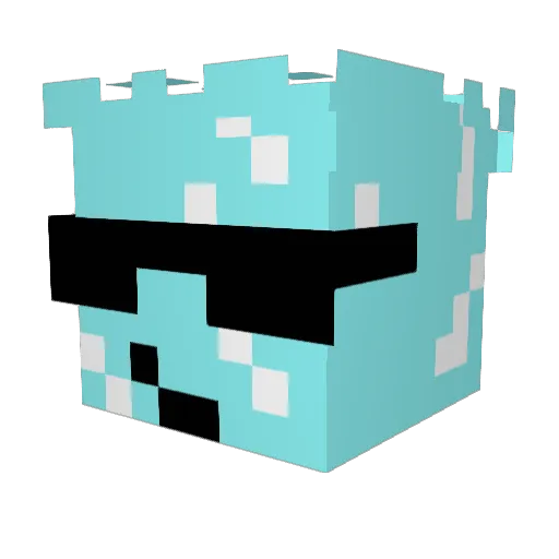 ice_man_01 Minecraft avatar head, 3D render