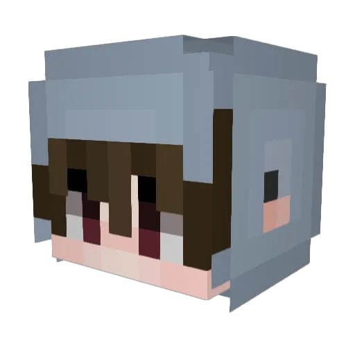 ice_qing Minecraft avatar head, 3D render